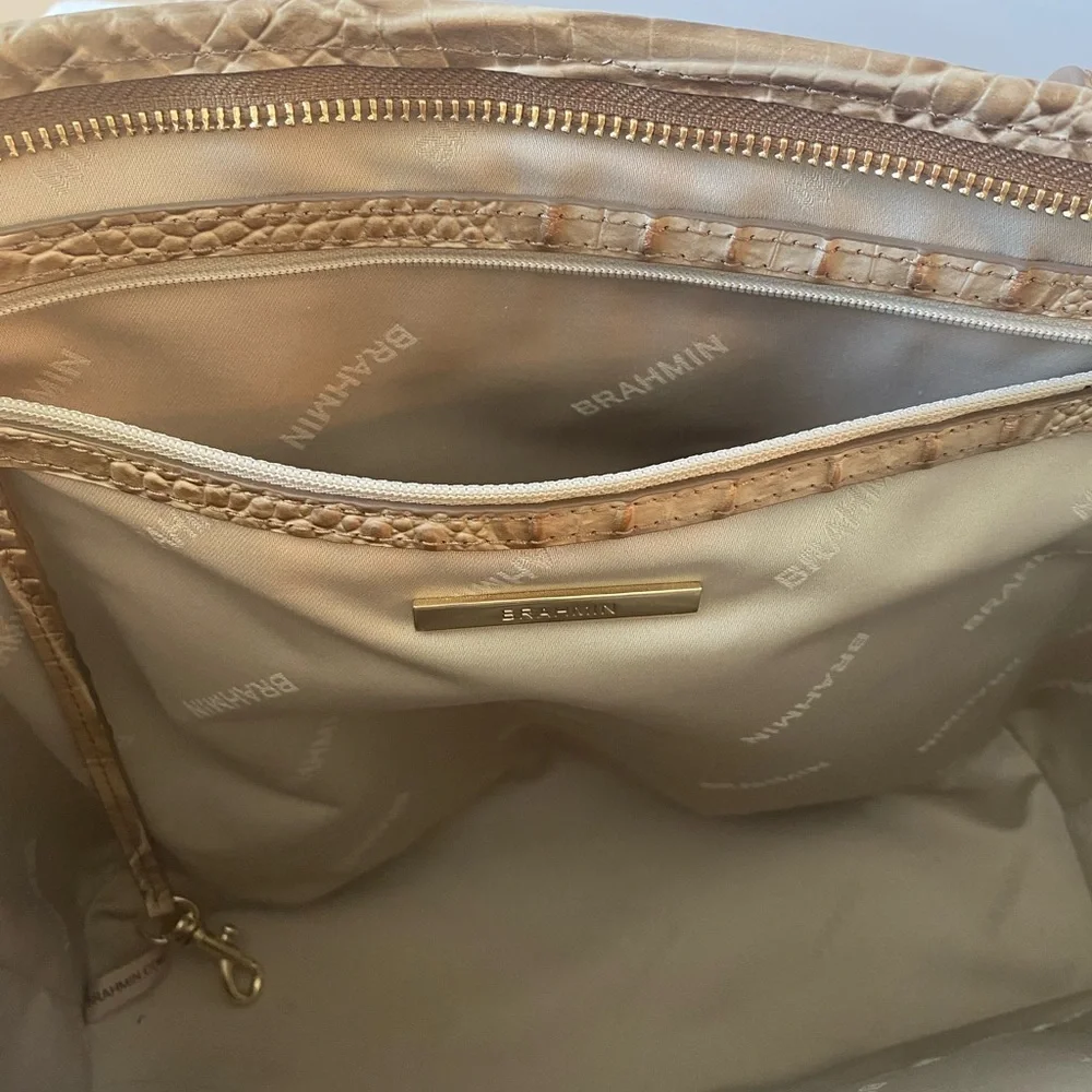 Brahmin Beige Croc-Embossed Handbag - Picture 4 of 8